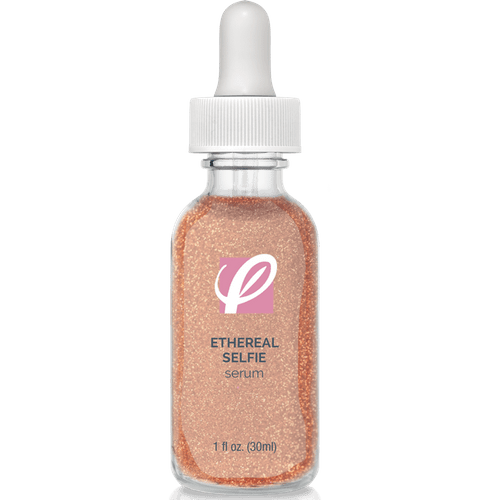bottle of private labeled Ethereal Selfie Serum with white background