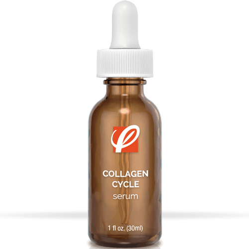 bottle of private labeled Collagen Cycle Serum with white background