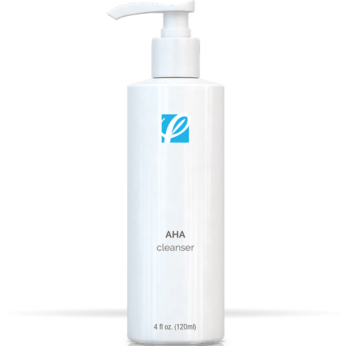 bottle of private labeled AHA Cleanser with white background
