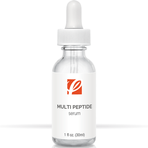 bottle of private labeled Multi-Peptide Serum with white background