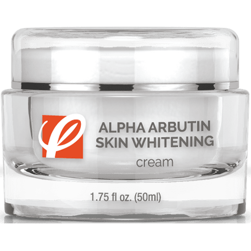 bottle of private labeled Alpha Arbutin Lightening Cream with white background