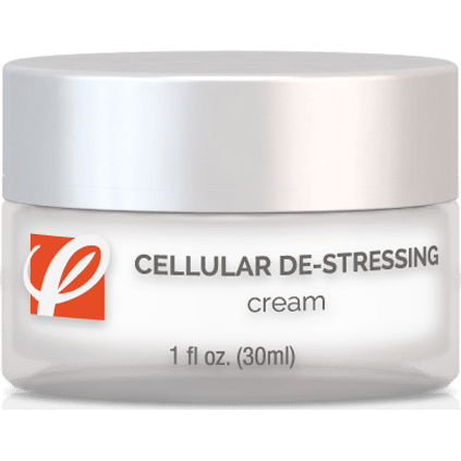 bottle of private labeled Cellular De-Stressing Cream with white background