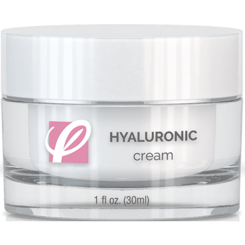 bottle of private labeled Hyaluronic Cream with white background