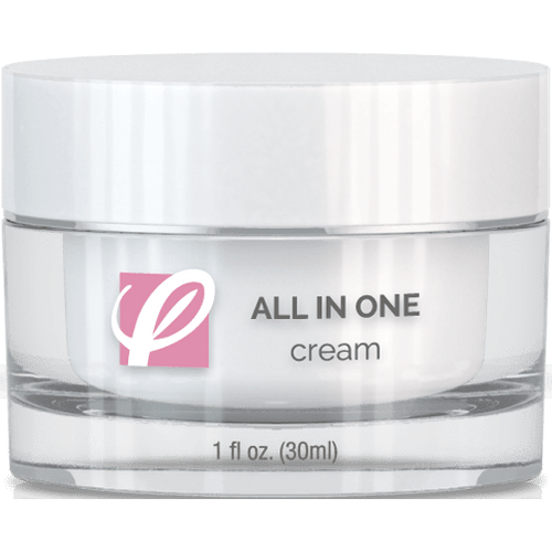 bottle of private labeled All in One Cream with white background