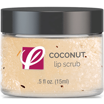 bottle of private labeled Coconut Lip Scrub with white background