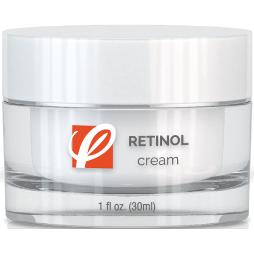 bottle of private labeled Retinol Cream sitting on table