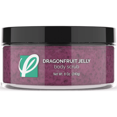 bottle of private labeled Dragonfruit Jelly Body Scrub with white background