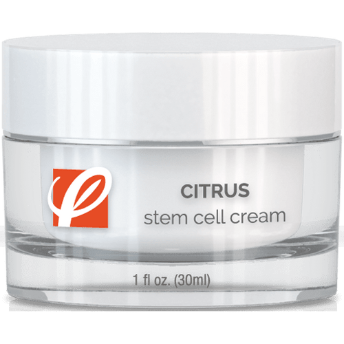 bottle of private labeled Citrus Stem Cell Cream with white background