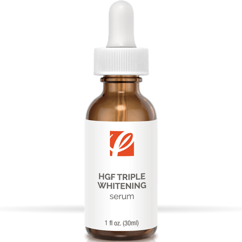 bottle of private labeled HGF Triple Lightening Serum with white background