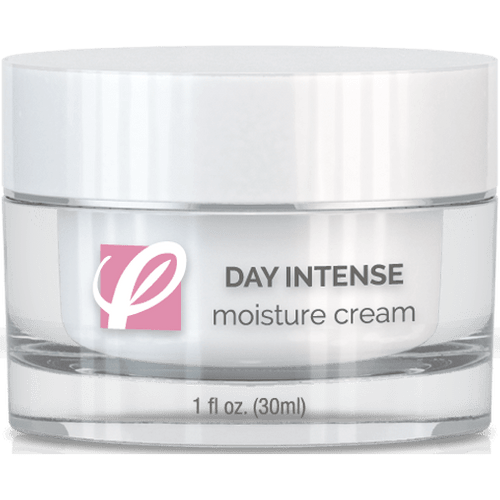 bottle of private labeled Intense Moisture Day Cream SPF 30 with white background