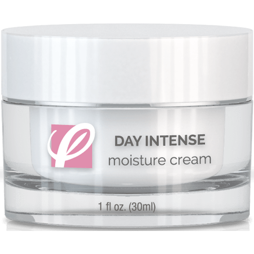 bottle of private labeled Intense Moisture Day Cream SPF 30 sitting on table