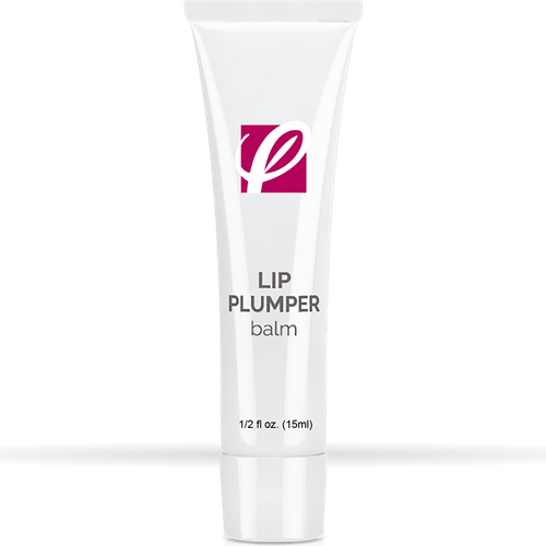 bottle of private labeled Lip Plumper Balm (tube) with white background