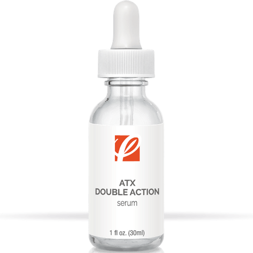 bottle of private labeled ATX Double Action Serum with white background