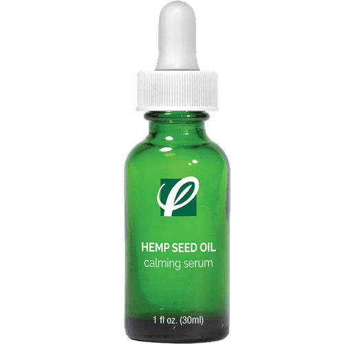 bottle of private labeled Hemp Seed Oil Calming Serum with white background