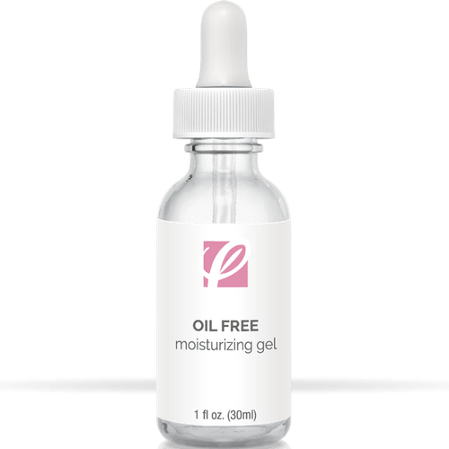 bottle of private labeled Oil Free Moisturizing Gel with white background