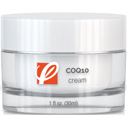 bottle of private labeled CoQ10 Cream sitting on table