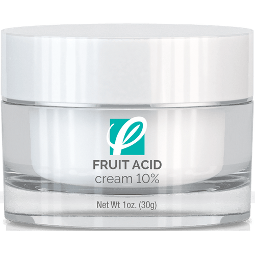 bottle of private labeled 10% Fruit Acid Cream Exfoliator with white background